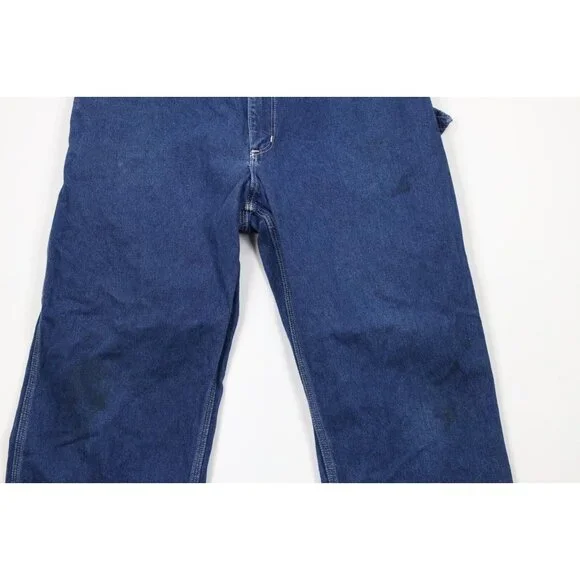 Vintage 90s Carhartt Mens 34x34 Distressed Spell Out Wide Leg Dungaree Jeans USA